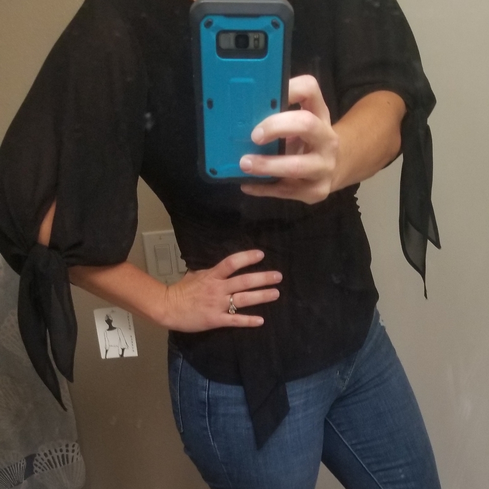 Women's medium black coco bianco blouse